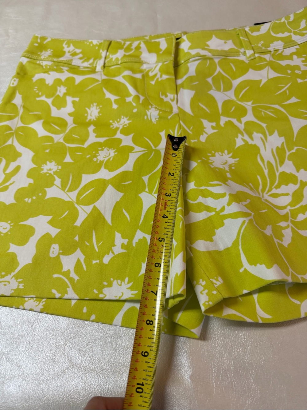 The Limited White and Lime Floral  Shorts - Picture 7 of 7